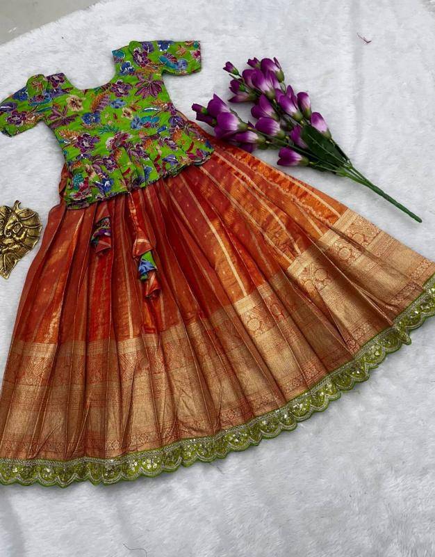 NEW LAUNCING KIDS LEHENGA CHOLI simmer silk Wholesale kids fashion market in Kolkata